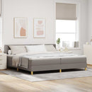 Box spring seng med hovedgærde Gråbrun 200 x 200 cm Stof