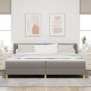 Box spring seng med hovedgærde Gråbrun 200 x 200 cm Stof