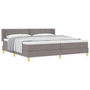 Box spring seng med hovedgærde Gråbrun 200 x 200 cm Stof