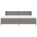 Box spring seng med hovedgærde Gråbrun 200 x 200 cm Stof