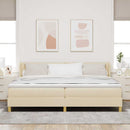 Box spring seng med hovedgærde Creme 200 x 200 cm Stof