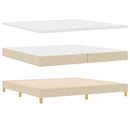 Box spring seng med hovedgærde Creme 200 x 200 cm Stof