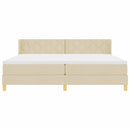 Box spring seng med hovedgærde Creme 200 x 200 cm Stof