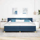 Box spring seng med hovedgærde Blå 200 x 200 cm Stof