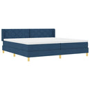 Box spring seng med hovedgærde Blå 200 x 200 cm Stof