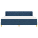 Box spring seng med hovedgærde Blå 200 x 200 cm Stof