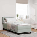 Box spring seng med hovedgærde Lysegrå 200 x 80 cm Fløjl