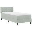 Box spring seng med hovedgærde Lysegrå 200 x 80 cm Fløjl
