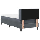 Box spring seng med hovedgærde Mørkegrå 200 x 80 cm Fløjl