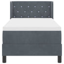 Box spring seng med hovedgærde Mørkegrå 200 x 80 cm Fløjl