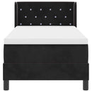 Box spring seng med hovedgærde Sort 200 x 80 cm Fløjl