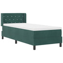 Box spring seng med hovedgærde Mørkegrøn 200 x 80 cm Fløjl