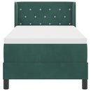 Box spring seng med hovedgærde Mørkegrøn 200 x 80 cm Fløjl