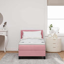 Box spring seng med hovedgærde Lyserød 200 x 80 cm Fløjl