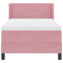 Box spring seng med hovedgærde Lyserød 190 x 90 cm Fløjl