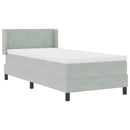 Box spring seng med hovedgærde Lysegrå 200 x 90 cm Fløjl