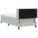 Box spring seng med hovedgærde Lysegrå 200 x 90 cm Fløjl