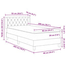 Box spring seng med hovedgærde Lysegrå 200 x 90 cm Fløjl