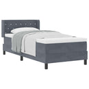 Box spring seng med hovedgærde Mørkegrå 200 x 90 cm Fløjl