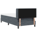 Box spring seng med hovedgærde Mørkegrå 200 x 90 cm Fløjl