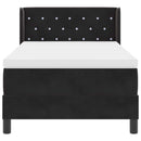 Box spring seng med hovedgærde Sort 200 x 90 cm Fløjl