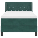 Box spring seng med hovedgærde Mørkegrøn 200 x 90 cm Fløjl