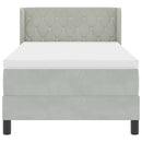Box spring seng med hovedgærde Lysegrå 200 x 100 cm Fløjl