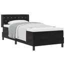 Box spring seng med hovedgærde Sort 200 x 100 cm Fløjl