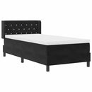 Box spring seng med hovedgærde Sort 200 x 100 cm Fløjl