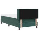 Box spring seng med hovedgærde Mørkegrøn 200 x 100 cm Fløjl
