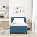 Box spring seng med hovedgærde Mørk blå 200 x 100 cm Fløjl