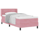 Box spring seng med hovedgærde Lyserød 200 x 100 cm Fløjl