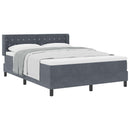 Box spring seng med hovedgærde Mørkegrå 190 x 140 cm Fløjl