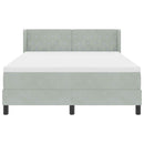 Box spring seng med hovedgærde Lysegrå 200 x 140 cm Fløjl