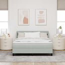Box spring seng med hovedgærde Lysegrå 200 x 160 cm Fløjl
