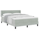 Box spring seng med hovedgærde Lysegrå 200 x 160 cm Fløjl