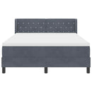 Box spring seng med hovedgærde Mørkegrå 200 x 160 cm Fløjl
