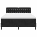 Box spring seng med hovedgærde Sort 200 x 160 cm Fløjl