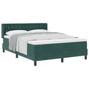 Box spring seng med hovedgærde Mørkegrøn 200 x 160 cm Fløjl