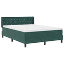 Box spring seng med hovedgærde Mørkegrøn 200 x 160 cm Fløjl