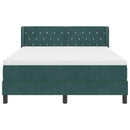 Box spring seng med hovedgærde Mørkegrøn 200 x 160 cm Fløjl