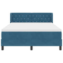 Box spring seng med hovedgærde Mørk blå 200 x 160 cm Fløjl
