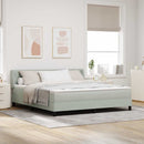 Box spring seng med hovedgærde Lysegrå 200 x 180 cm Fløjl