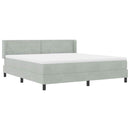 Box spring seng med hovedgærde Lysegrå 200 x 180 cm Fløjl