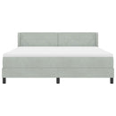 Box spring seng med hovedgærde Lysegrå 200 x 180 cm Fløjl