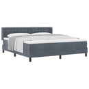 Box spring seng med hovedgærde Mørkegrå 200 x 180 cm Fløjl