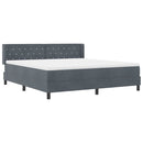 Box spring seng med hovedgærde Mørkegrå 200 x 180 cm Fløjl