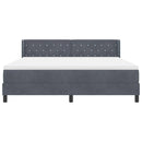 Box spring seng med hovedgærde Mørkegrå 200 x 180 cm Fløjl