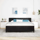 Box spring seng med hovedgærde Sort 200 x 180 cm Fløjl