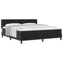 Box spring seng med hovedgærde Sort 200 x 180 cm Fløjl